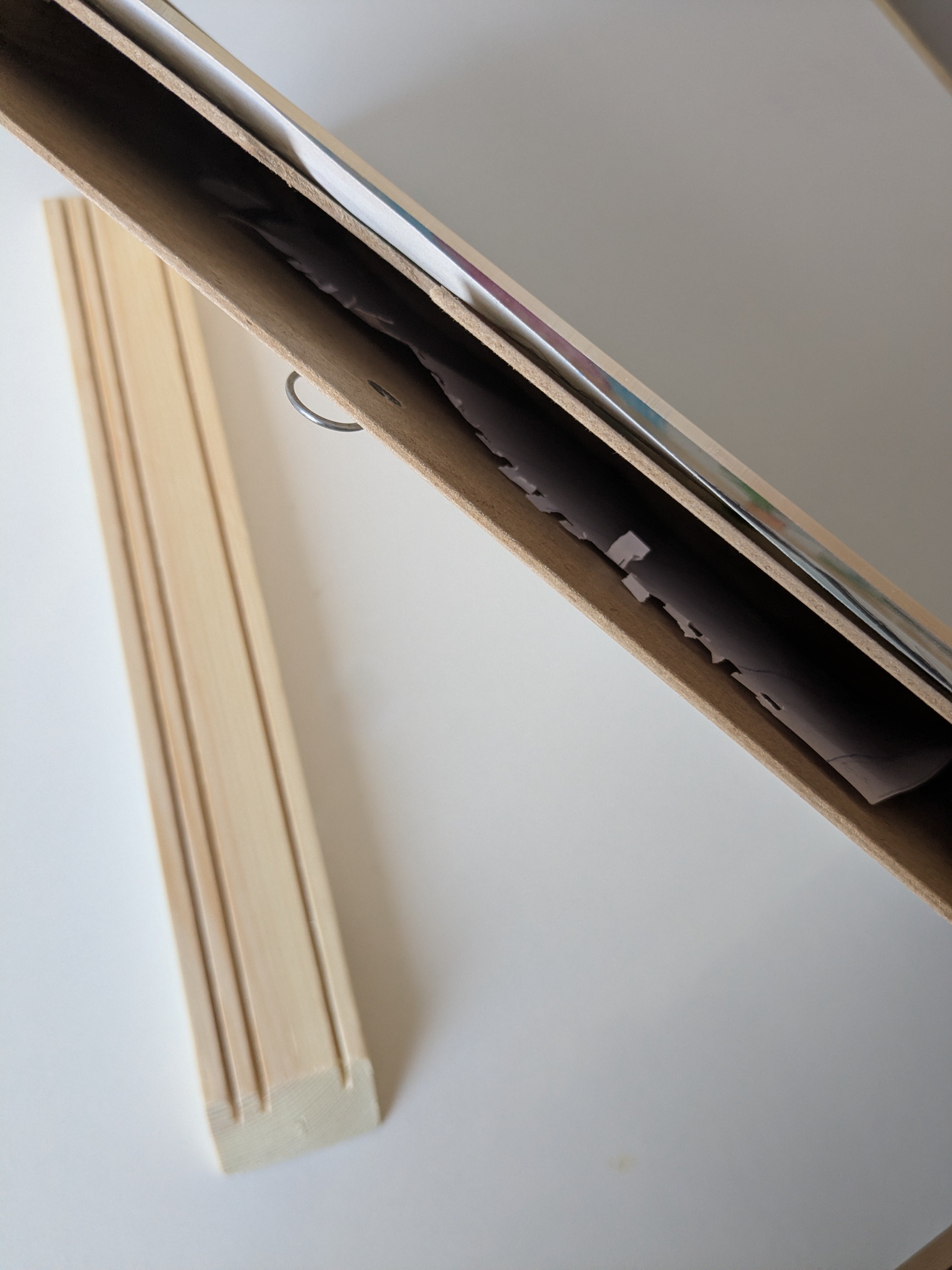 Kids art frame with storage